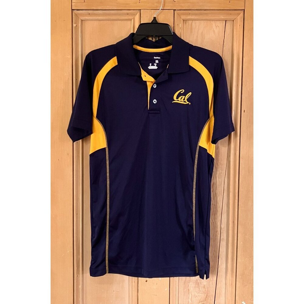 Champion Mens Vintage Y2K Cal Berkeley Colorblock Polo Shirt Small Blue SP EXC